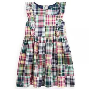 Polo Ralph Lauren Baby Girls Patchwork Madras Dress sz 6 months